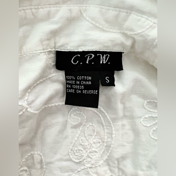 C. P. W. (Central Park West) white Summer blouse - Picture 6 of 6